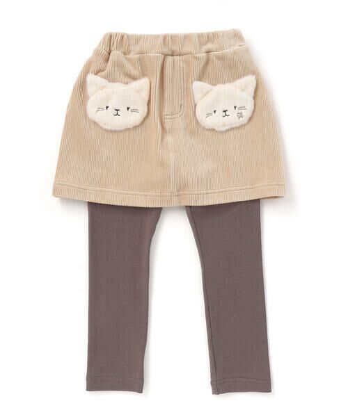 SLAP SLIP / スラップ スリップ ミニ・ひざ丈スカート | アニマルネコウサギパッチ刺しゅうポケットコーデュロイスカッツ(80~120cm) | 詳細7