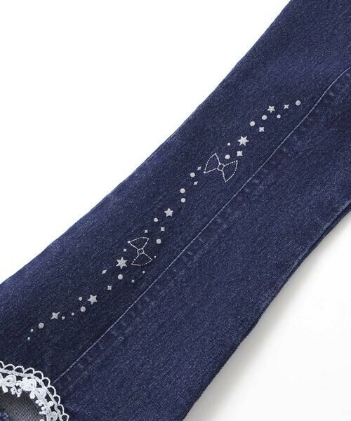 SLAP SLIP / スラップ スリップ チノ・ワークパンツ | キラキラプリント裾レースデニムツイルパンツ(90~130cm) | 詳細9