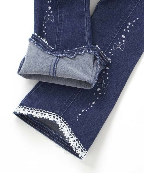 SLAP SLIP / スラップ スリップ チノ・ワークパンツ | キラキラプリント裾レースデニムツイルパンツ(90~130cm) | 詳細12