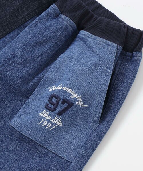 SLAP SLIP / スラップ スリップ チノ・ワークパンツ | はたらくくるまポケット刺しゅうデニムコーデュロイ切り替えパンツ(80~130cm) | 詳細8