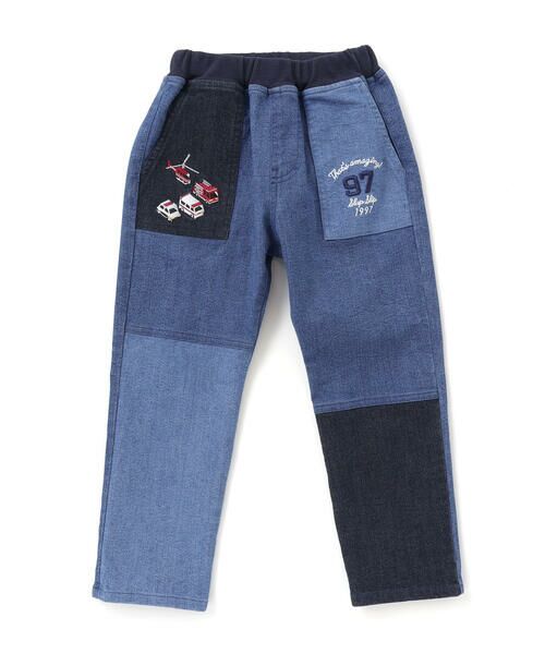 SLAP SLIP / スラップ スリップ チノ・ワークパンツ | はたらくくるまポケット刺しゅうデニムコーデュロイ切り替えパンツ(80~130cm) | 詳細4