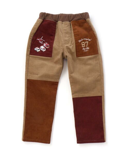 SLAP SLIP / スラップ スリップ チノ・ワークパンツ | はたらくくるまポケット刺しゅうデニムコーデュロイ切り替えパンツ(80~130cm) | 詳細16