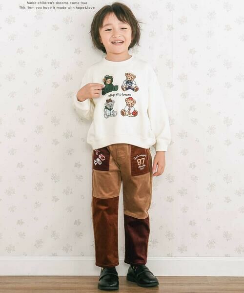 SLAP SLIP / スラップ スリップ チノ・ワークパンツ | はたらくくるまポケット刺しゅうデニムコーデュロイ切り替えパンツ(80~130cm) | 詳細14