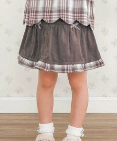 SLAP SLIP / スラップ スリップ ミニ・ひざ丈スカート | コーデュロイ×チェックレイヤードスカパン(90~130cm)