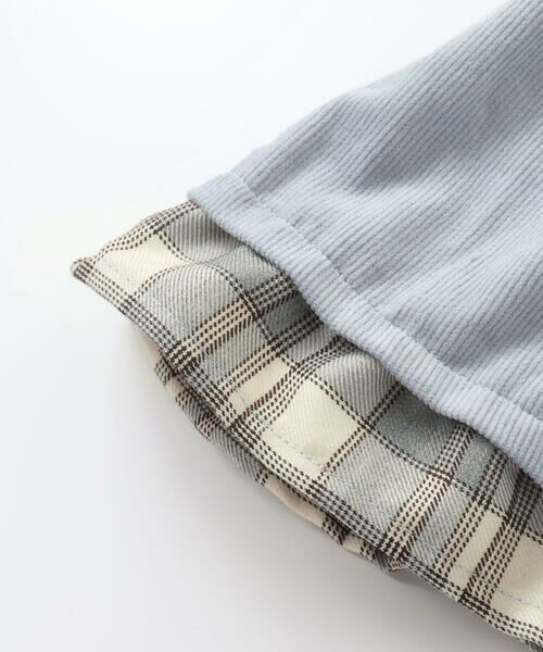 SLAP SLIP / スラップ スリップ ミニ・ひざ丈スカート | コーデュロイ×チェックレイヤードスカパン(90~130cm) | 詳細8