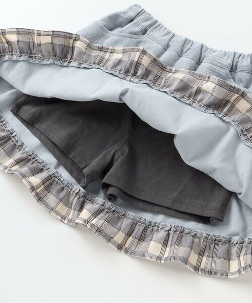 SLAP SLIP / スラップ スリップ ミニ・ひざ丈スカート | コーデュロイ×チェックレイヤードスカパン(90~130cm) | 詳細9