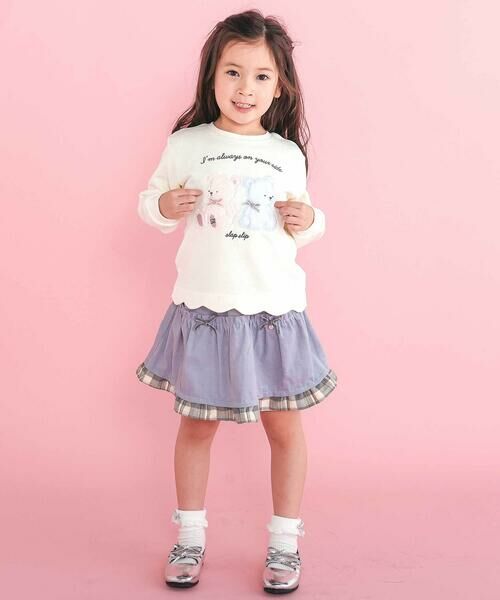 SLAP SLIP / スラップ スリップ ミニ・ひざ丈スカート | コーデュロイ×チェックレイヤードスカパン(90~130cm) | 詳細1