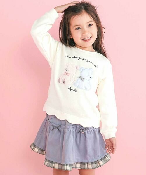 SLAP SLIP / スラップ スリップ ミニ・ひざ丈スカート | コーデュロイ×チェックレイヤードスカパン(90~130cm) | 詳細2