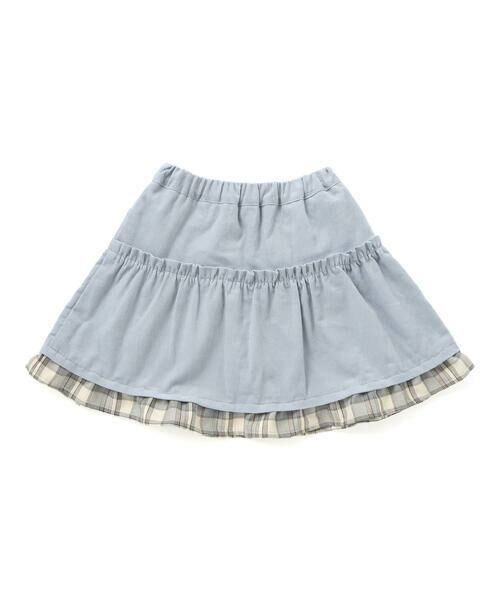 SLAP SLIP / スラップ スリップ ミニ・ひざ丈スカート | コーデュロイ×チェックレイヤードスカパン(90~130cm) | 詳細4