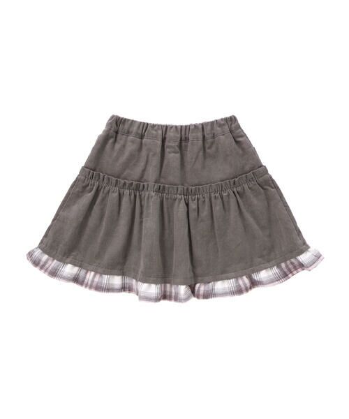 SLAP SLIP / スラップ スリップ ミニ・ひざ丈スカート | コーデュロイ×チェックレイヤードスカパン(90~130cm) | 詳細16