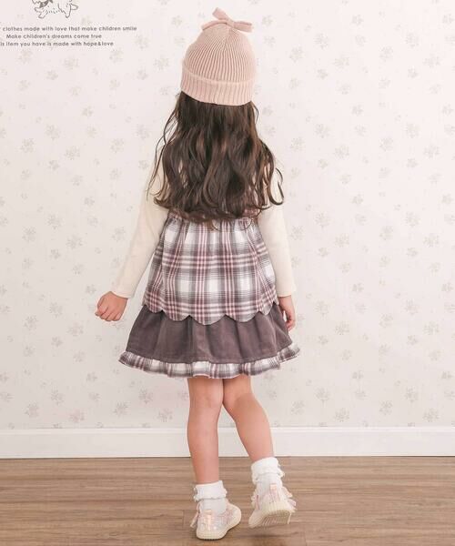 SLAP SLIP / スラップ スリップ ミニ・ひざ丈スカート | コーデュロイ×チェックレイヤードスカパン(90~130cm) | 詳細14