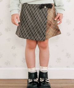 SLAP SLIP / スラップ スリップ ショート・ハーフ・半端丈パンツ | 【お揃い】リボン付きチェックフラップスカパン(90~130cm)