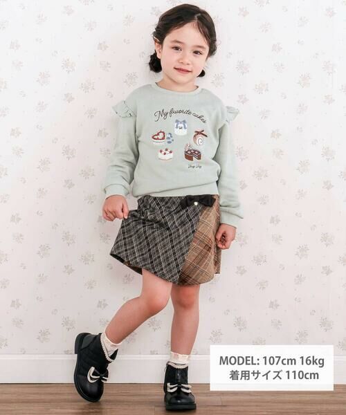 SLAP SLIP / スラップ スリップ ショート・ハーフ・半端丈パンツ | 【お揃い】リボン付きチェックフラップスカパン(90~130cm) | 詳細1