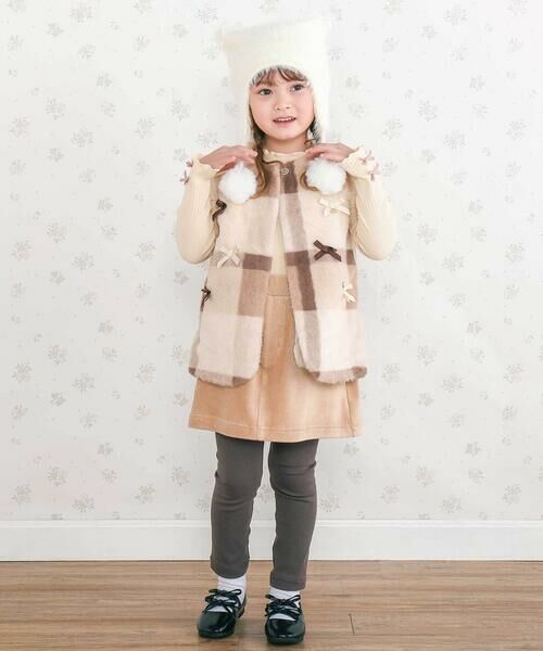 SLAP SLIP / スラップ スリップ ベスト | リボン付きワンスナップボアファーベスト(80~130cm) | 詳細16