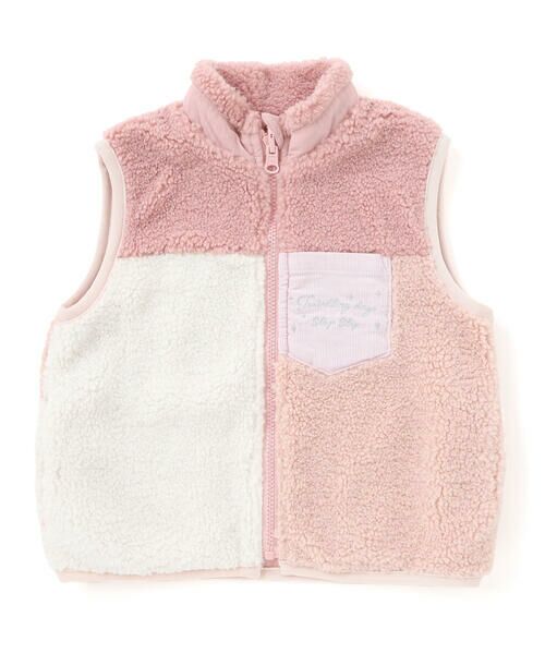 SLAP SLIP / スラップ スリップ ベスト | 胸刺しゅうバイカラーリバーシブルボアベスト(80~130cm) | 詳細3