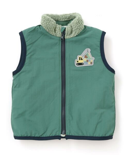 SLAP SLIP / スラップ スリップ ベスト | 胸刺しゅうバイカラーリバーシブルボアベスト(80~130cm) | 詳細13