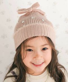 SLAP SLIP / スラップ スリップ ニットキャップ | ハートビジューリボンニット帽(48~55cm)