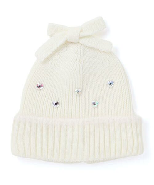 SLAP SLIP / スラップ スリップ ニットキャップ | ハートビジューリボンニット帽(48~55cm) | 詳細1