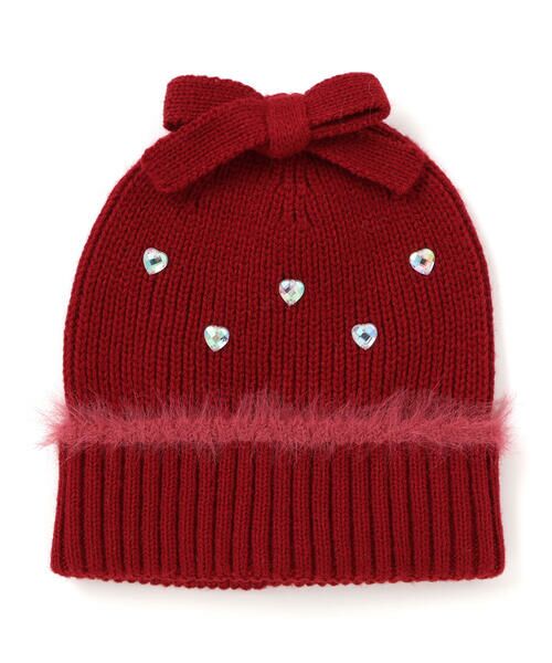 SLAP SLIP / スラップ スリップ ニットキャップ | ハートビジューリボンニット帽(48~55cm) | 詳細3