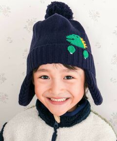 SLAP SLIP / スラップ スリップ ニットキャップ | 消防車恐竜耳当て付きニット帽(48~55cm)