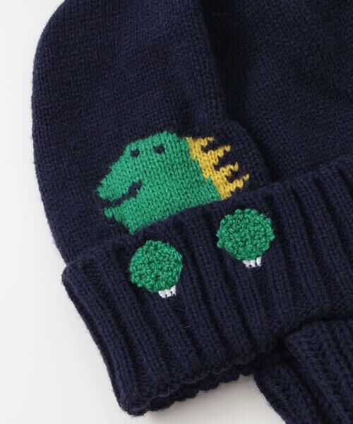 SLAP SLIP / スラップ スリップ ニットキャップ | 消防車恐竜耳当て付きニット帽(48~55cm) | 詳細8