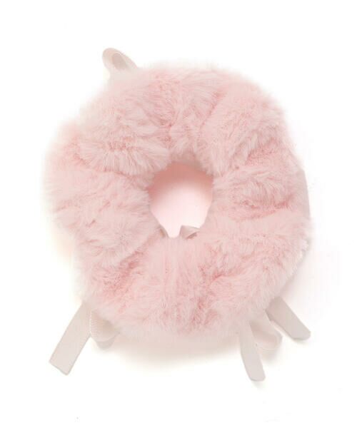 SLAP SLIP / スラップ スリップ ヘアゴム・シュシュ | ふわふわファーパール風ビーズリボン付きシュシュ | 詳細5