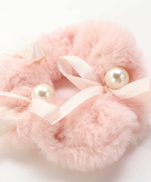 SLAP SLIP / スラップ スリップ ヘアゴム・シュシュ | ふわふわファーパール風ビーズリボン付きシュシュ | 詳細6