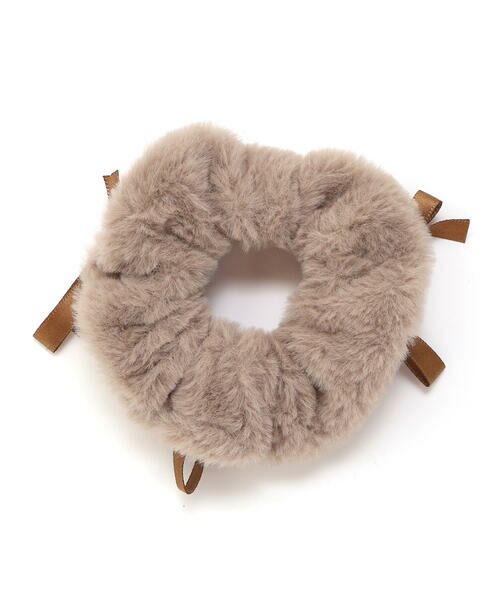 SLAP SLIP / スラップ スリップ ヘアゴム・シュシュ | ふわふわファーパール風ビーズリボン付きシュシュ | 詳細8