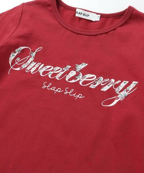SLAP SLIP / スラップ スリップ Tシャツ | 無地ボーダーイチゴ花刺しゅう裾スカラップTシャツ(80~130cm) | 詳細5