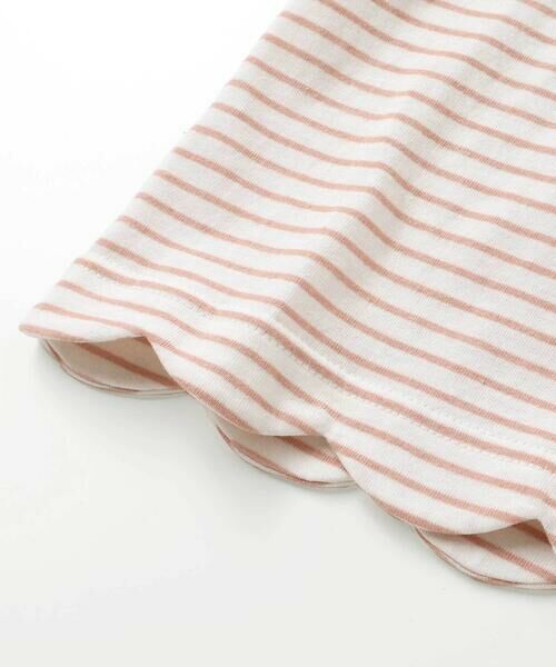 SLAP SLIP / スラップ スリップ Tシャツ | 無地ボーダーイチゴ花刺しゅう裾スカラップTシャツ(80~130cm) | 詳細12