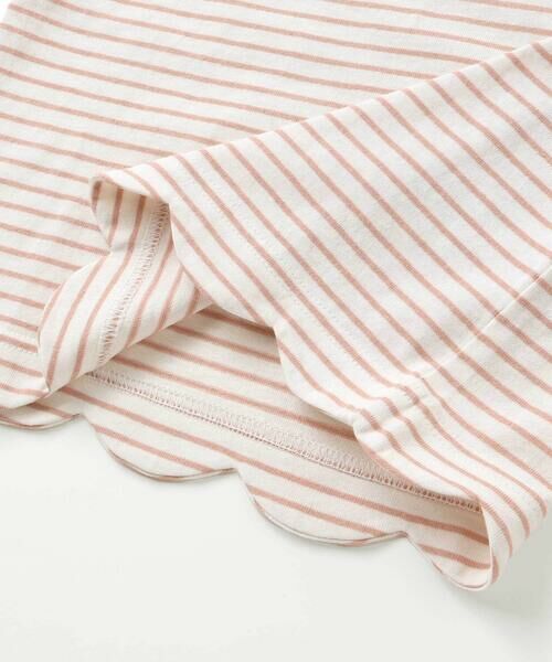 SLAP SLIP / スラップ スリップ Tシャツ | 無地ボーダーイチゴ花刺しゅう裾スカラップTシャツ(80~130cm) | 詳細13