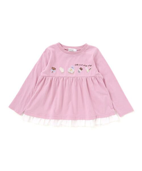 SLAP SLIP / スラップ スリップ Tシャツ | 裾シフォンアニマルクマウサギネコスイーツモチーフTシャツ(80~130cm) | 詳細8