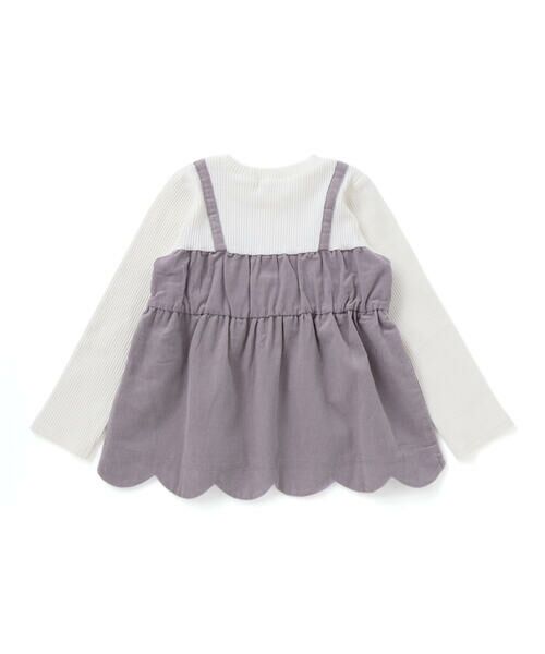 SLAP SLIP / スラップ スリップ Tシャツ | 裾スカラップリボンキャミソールドッキングTシャツ(80~130cm) | 詳細2