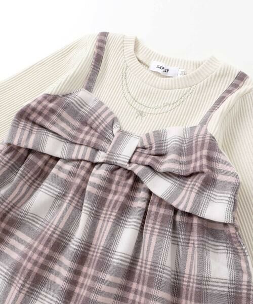 SLAP SLIP / スラップ スリップ Tシャツ | 裾スカラップリボンキャミソールドッキングTシャツ(80~130cm) | 詳細10