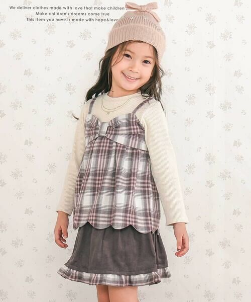 SLAP SLIP / スラップ スリップ Tシャツ | 裾スカラップリボンキャミソールドッキングTシャツ(80~130cm) | 詳細5