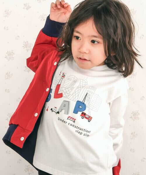 SLAP SLIP / スラップ スリップ Tシャツ | はたらくくるま恐竜みなとまち刺しゅう発砲プリントTシャツ | 詳細2