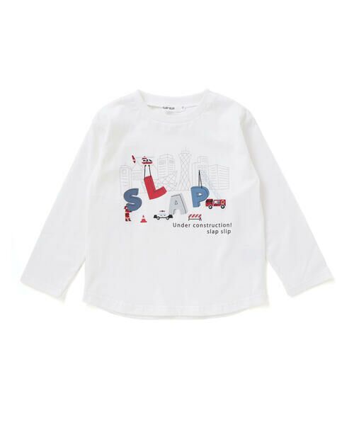 SLAP SLIP / スラップ スリップ Tシャツ | はたらくくるま恐竜みなとまち刺しゅう発砲プリントTシャツ | 詳細3