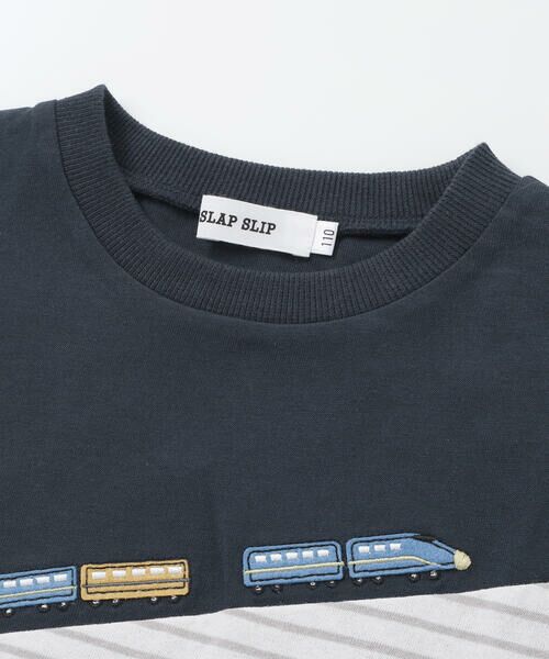 SLAP SLIP / スラップ スリップ Tシャツ | はたらくくるま電車ぐんぐんのぼるよ切り替えTシャツ(80~130cm) | 詳細3