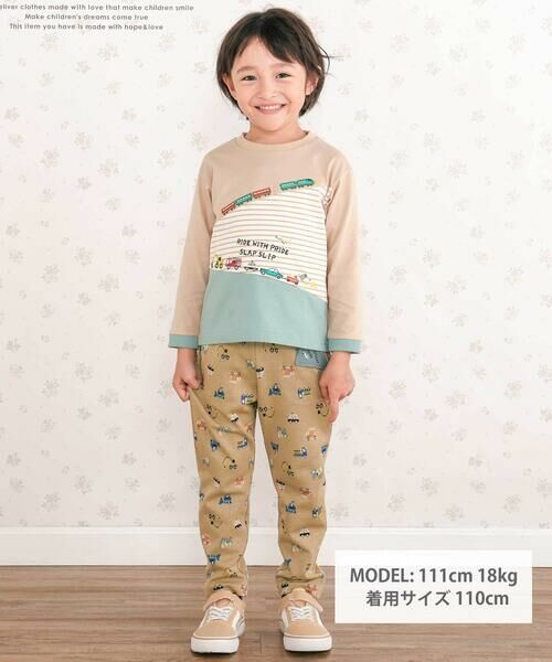 SLAP SLIP / スラップ スリップ Tシャツ | はたらくくるま電車ぐんぐんのぼるよ切り替えTシャツ(80~130cm) | 詳細9