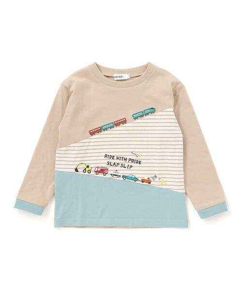 SLAP SLIP / スラップ スリップ Tシャツ | はたらくくるま電車ぐんぐんのぼるよ切り替えTシャツ(80~130cm) | 詳細10