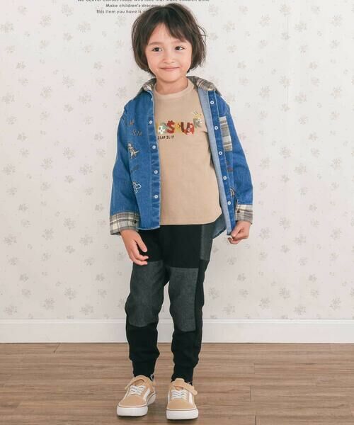 SLAP SLIP / スラップ スリップ Tシャツ | 恐竜サガラ刺しゅうワッフルTシャツ(80~130cm) | 詳細1