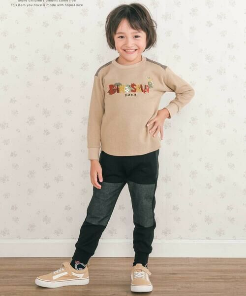 SLAP SLIP / スラップ スリップ Tシャツ | 恐竜サガラ刺しゅうワッフルTシャツ(80~130cm) | 詳細2