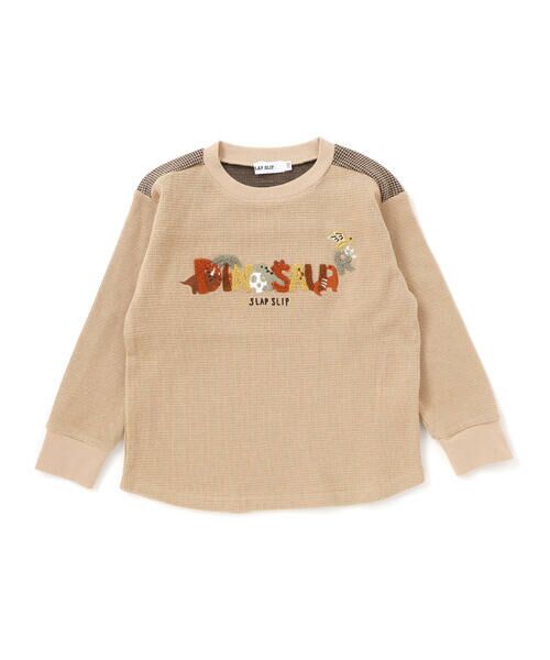 SLAP SLIP / スラップ スリップ Tシャツ | 恐竜サガラ刺しゅうワッフルTシャツ(80~130cm) | 詳細4