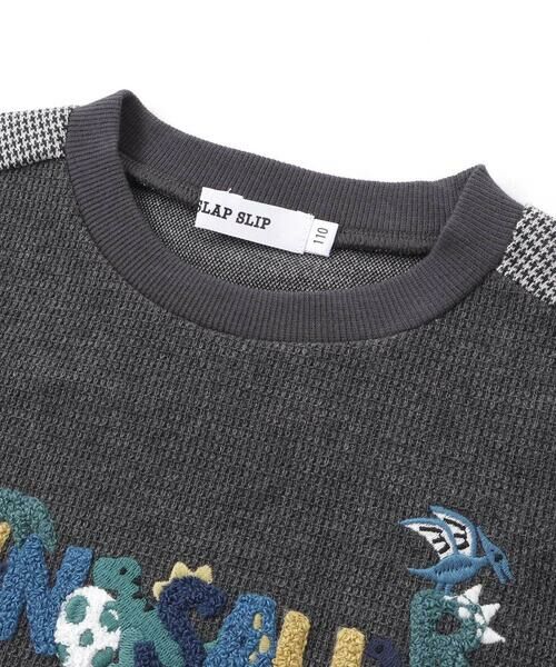 SLAP SLIP / スラップ スリップ Tシャツ | 恐竜サガラ刺しゅうワッフルTシャツ(80~130cm) | 詳細8