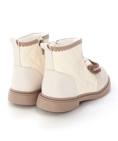 SLAP SLIP / スラップ スリップ ブーツ（ショート丈） | リボン付きキルティングバイカラーブーツ(14~17cm) | 詳細2