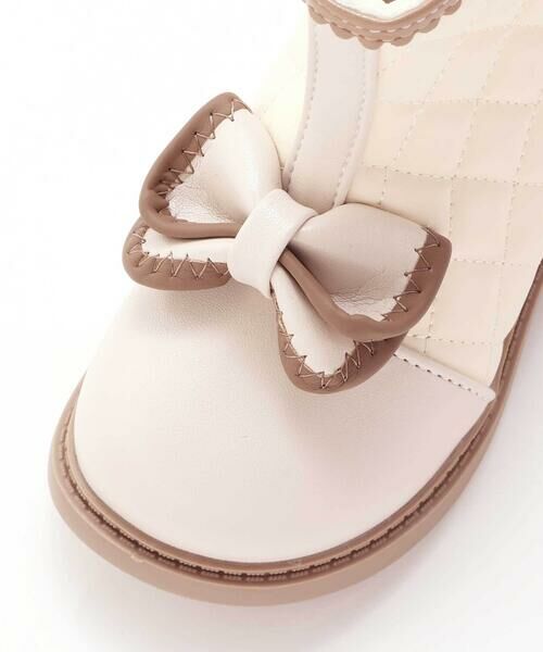 SLAP SLIP / スラップ スリップ ブーツ（ショート丈） | リボン付きキルティングバイカラーブーツ(14~17cm) | 詳細3