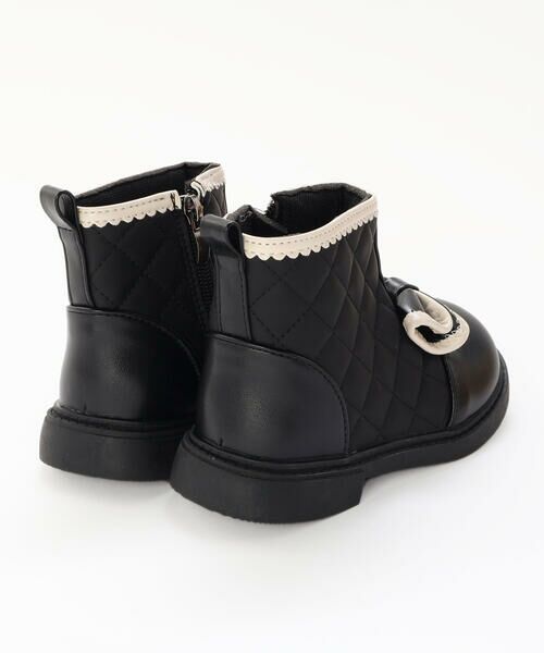 SLAP SLIP / スラップ スリップ ブーツ（ショート丈） | リボン付きキルティングバイカラーブーツ(14~17cm) | 詳細5