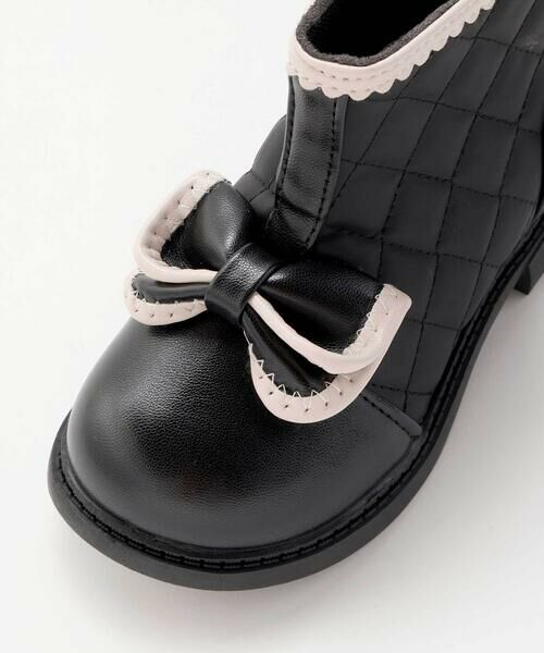 SLAP SLIP / スラップ スリップ ブーツ（ショート丈） | リボン付きキルティングバイカラーブーツ(14~17cm) | 詳細7