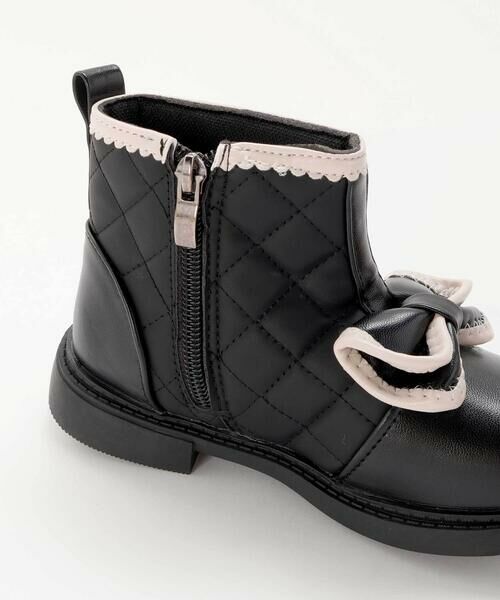 SLAP SLIP / スラップ スリップ ブーツ（ショート丈） | リボン付きキルティングバイカラーブーツ(14~17cm) | 詳細8