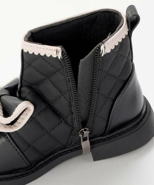 SLAP SLIP / スラップ スリップ ブーツ（ショート丈） | リボン付きキルティングバイカラーブーツ(14~17cm) | 詳細9